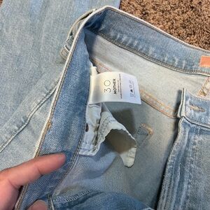 MOTHER denim insider fray cropped